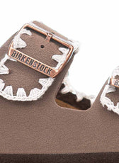 Birkenstock ricamate a mano filo cotone bianco