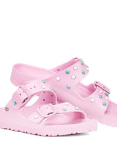 Birkenstock rosa per piscina con pietre colorate