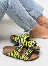 Personalizzazione Birkenstock Arizona Zebrate Giallo Fluo - Outlet