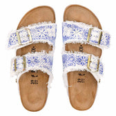 Personalizzazione Birkenstock Arizona Bianche Blu stile Capri - Outlet