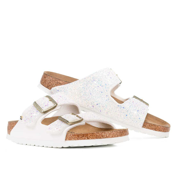 Ciabatte birkenstock bianche con glitter bianchi