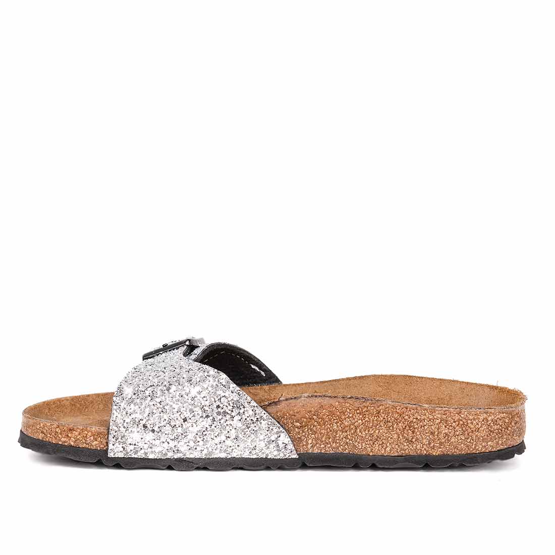 Ciabatta da mare birkenstock con glitter argento