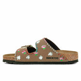 Personalizzazione Birkenstock Arizona Marroni con Fiorellini dipinti - Outlet