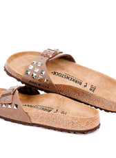Ciabatte Birkenstock Marroni borchiate
