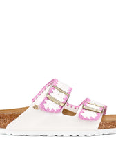 Birkenstock Arizona all'uncinetto fatte mano con filo Fucsia