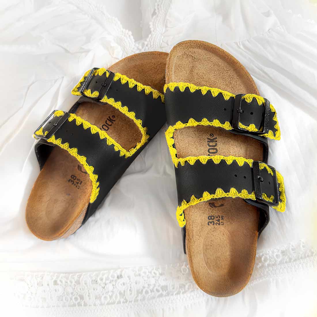 Sandali Birkenstock Arizona Crochet giallo