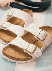 Ciabatte da mare birkenstock brillantini bianchi 