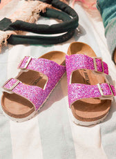 Personalizzazione Birkenstock Arizona Bianche - Glitter Fucsia - Outlet
