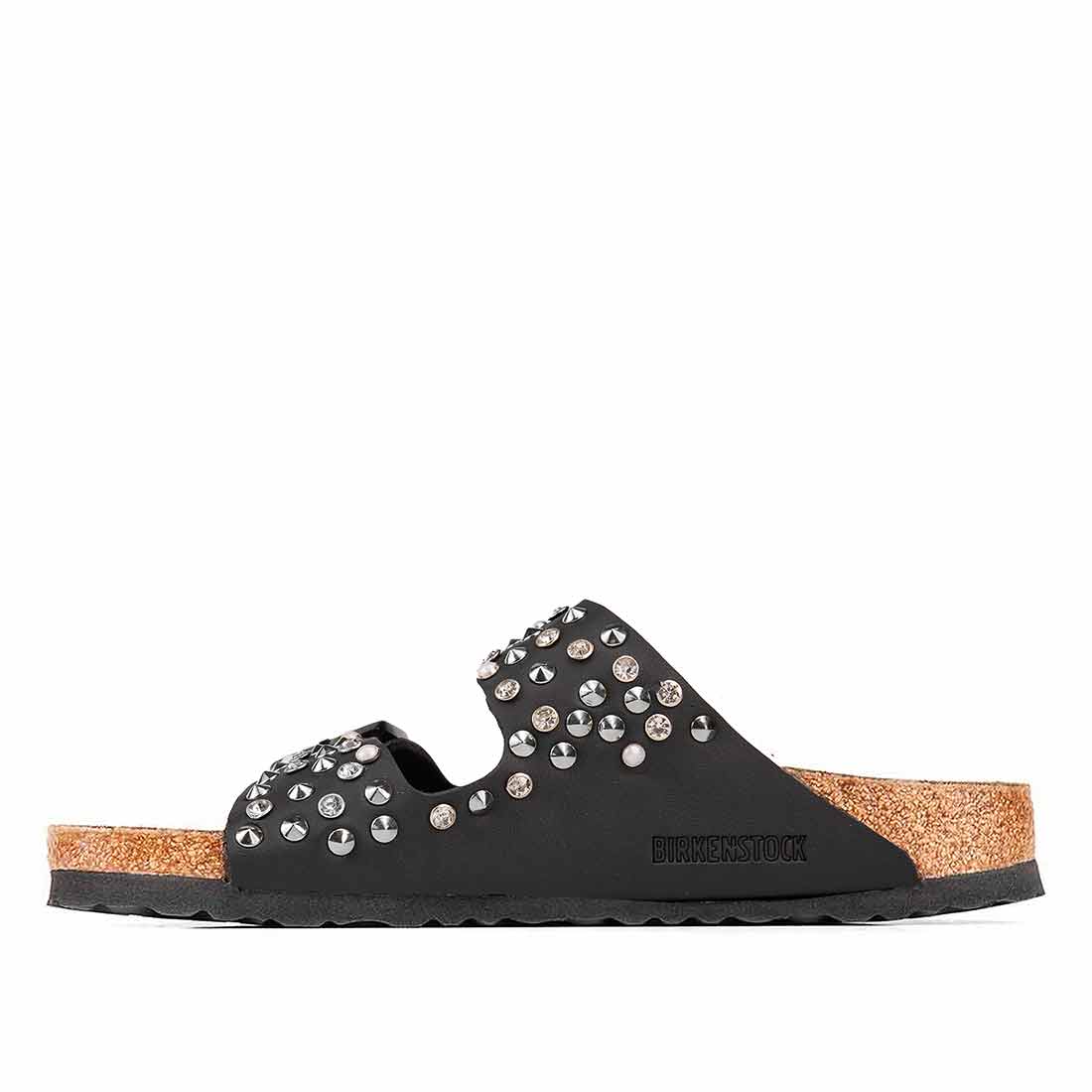 Ciabatte Birkenstock Arizona nere con perle borchie e diamanti