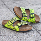 Personalizzazione Birkenstock Arizona Pitonate Giallo Fluo (neon) - Outlet