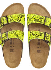 Ciabatte Birkenstock in pitone colore giallo neon