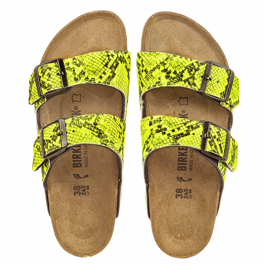Personalizzazione Birkenstock Arizona Pitonate Giallo Fluo (neon) - Outlet