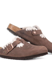Ciabatte birkenstock in teddy bianco