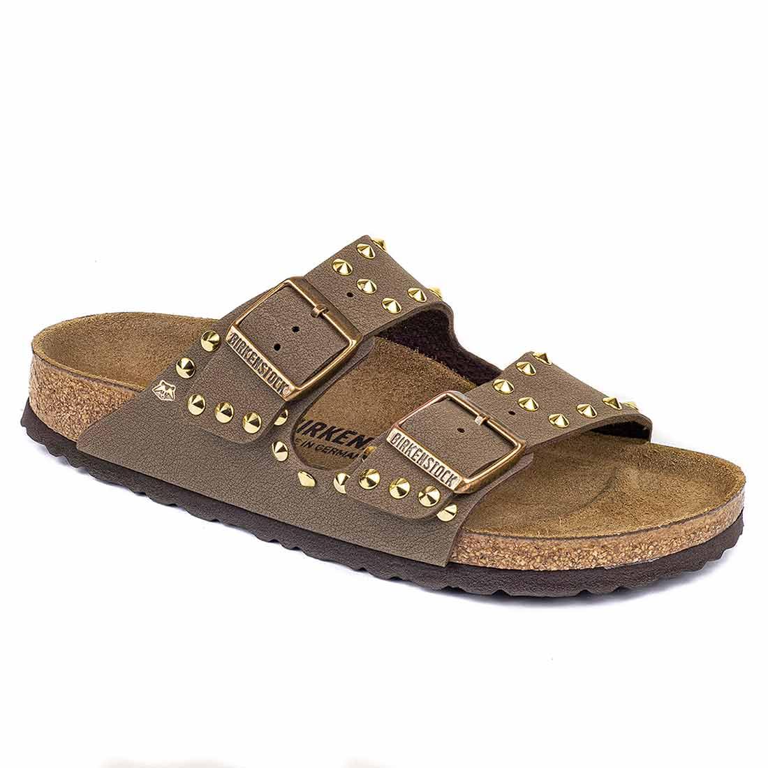 Personalizzazione Birkenstock Arizona con Borchie Oro - Marrone Mocca - Outlet