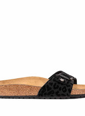 Ciabatte birkenstock madrid leopardate nero