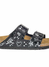 Personalizzazione Ciabatte Birkenstock Arizona Dipinte a mano - Nere - Outlet