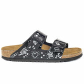 Personalizzazione Ciabatte Birkenstock Arizona Dipinte a mano - Nere - Outlet