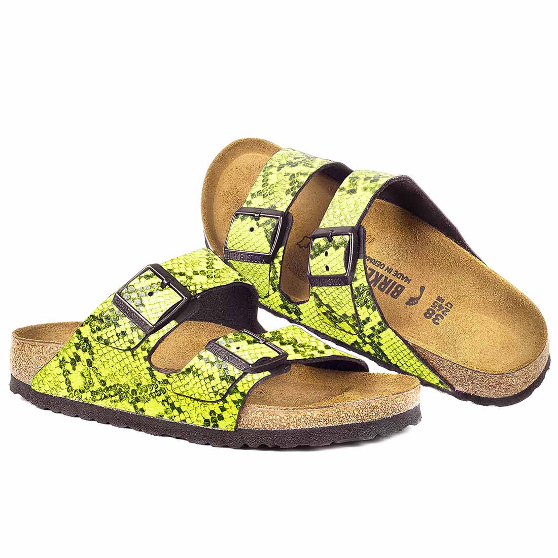 Personalizzazione Birkenstock Arizona Pitonate Giallo Fluo (neon) - Outlet