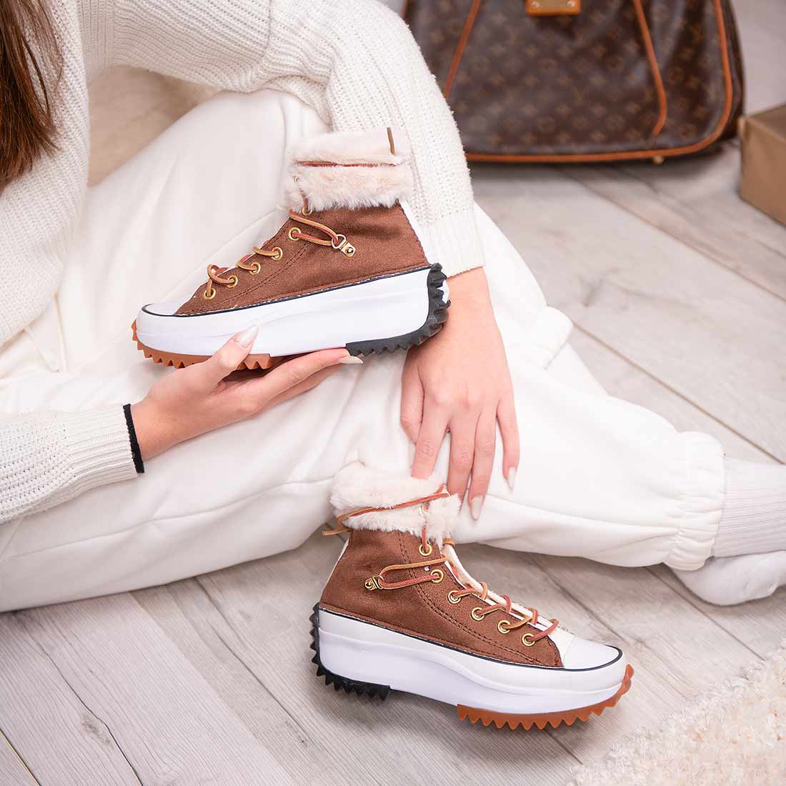 Scarpe Converse All Star Converse Bianche E Marroni Sneakers Pelle