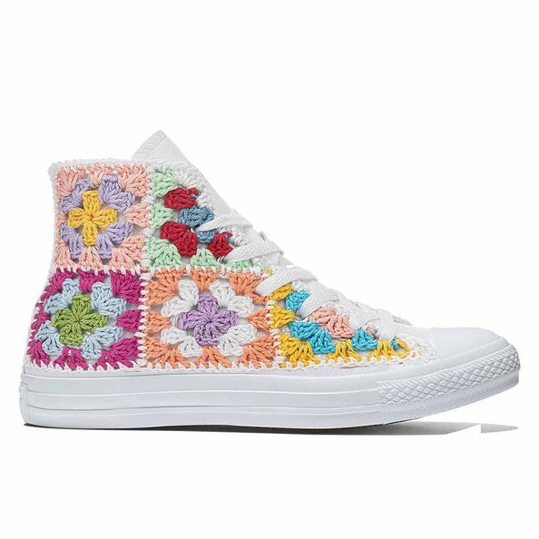 converse moda crochet realizzate a mano con tecnica uncinetto