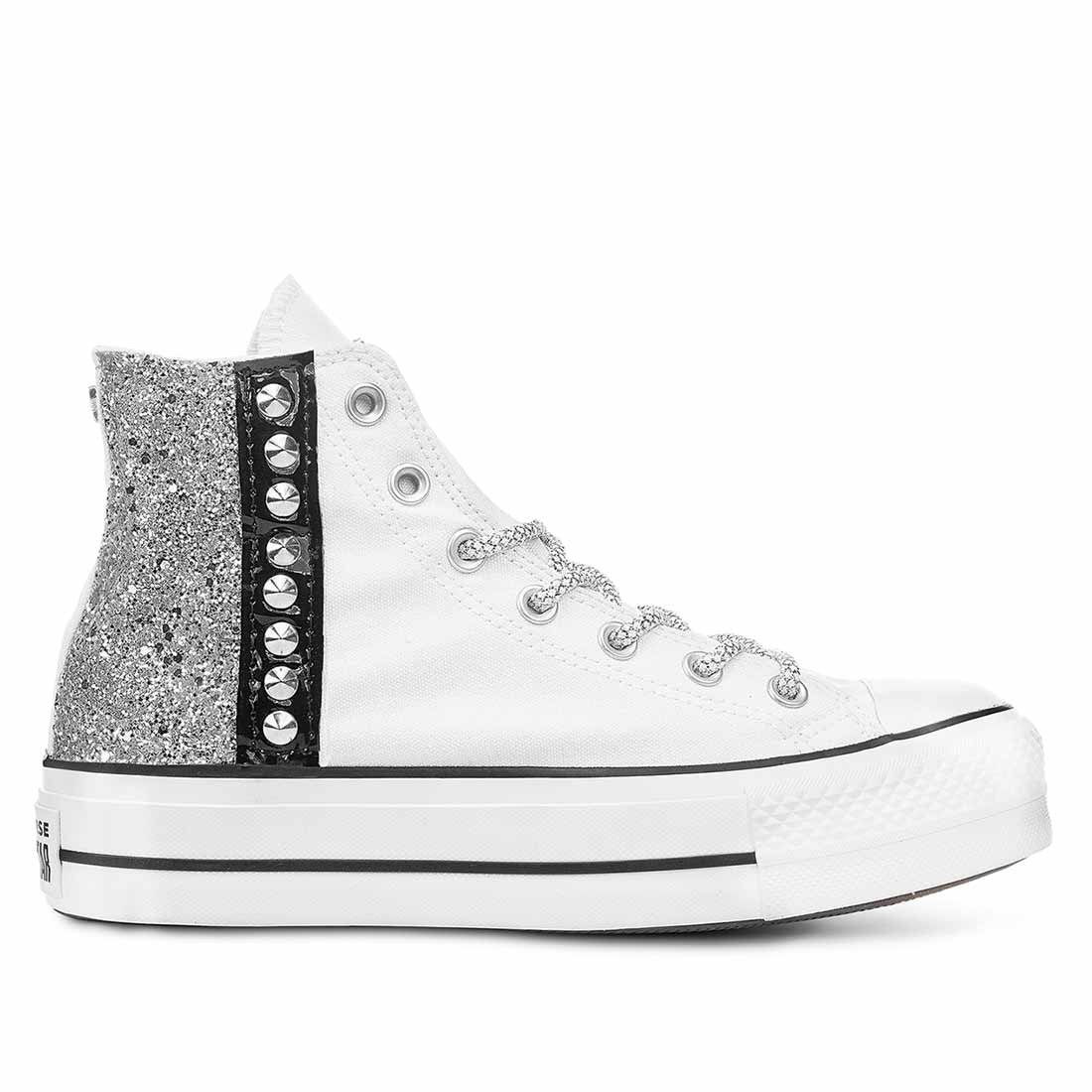 Converse All Star Platform Glitter Borchie GRATIS in 24h