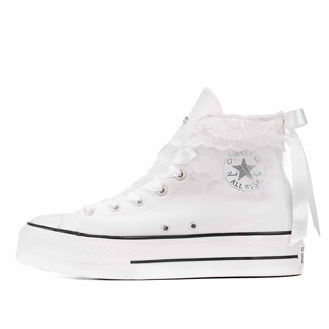 Converse All Star Platform Pizzo Sposa Sped. GRATIS in 24h Racoon Lab