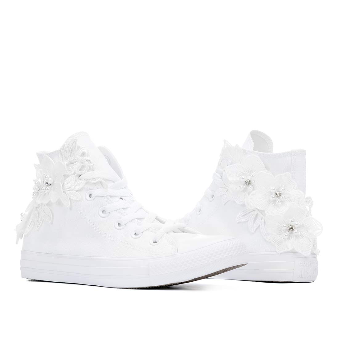 Converse All Star Alte Fiori Bianchi da Cerimonia 24h