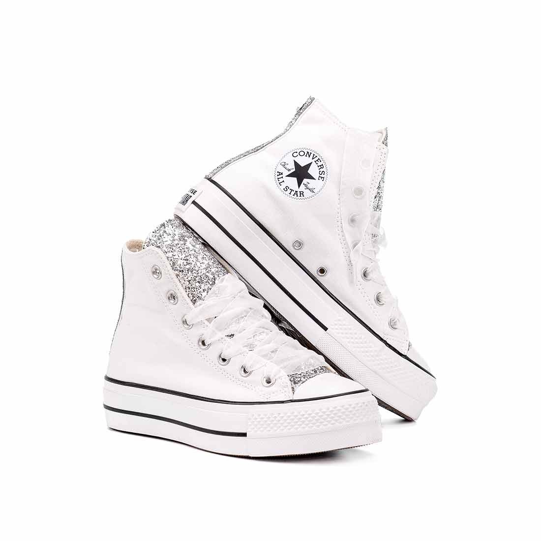 Pizzo Converse Alte Bianche Con Zeppa Converse Zeppa Pizzo Clearance