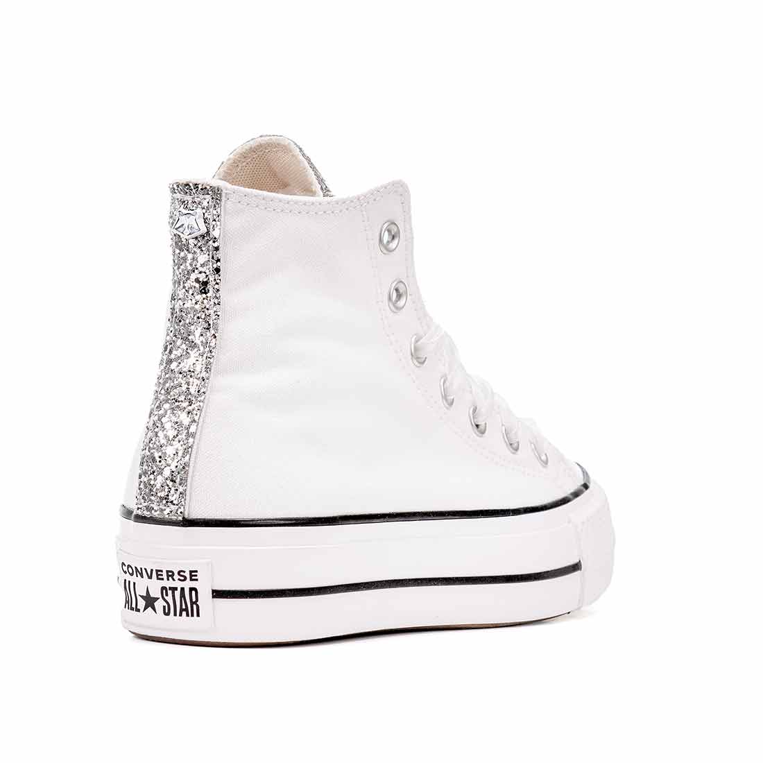 Converse all star con glitter argento