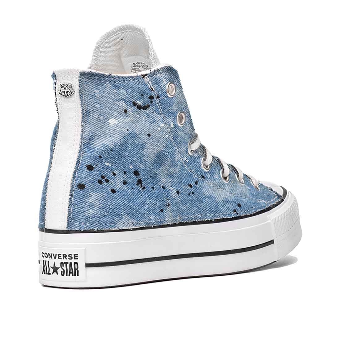 Converse All Star Platform Bianche in Jeans - Outlet