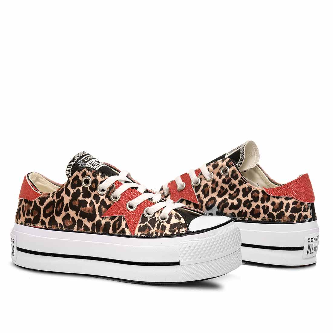 Converse All Star Basse suola platform - Leopardate - Outlet