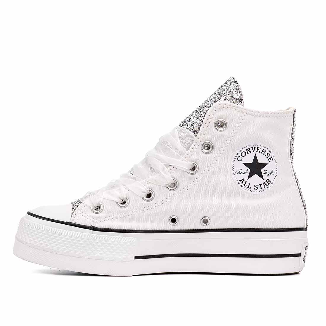 All Star Converse Bianche con Glitter - Outlet