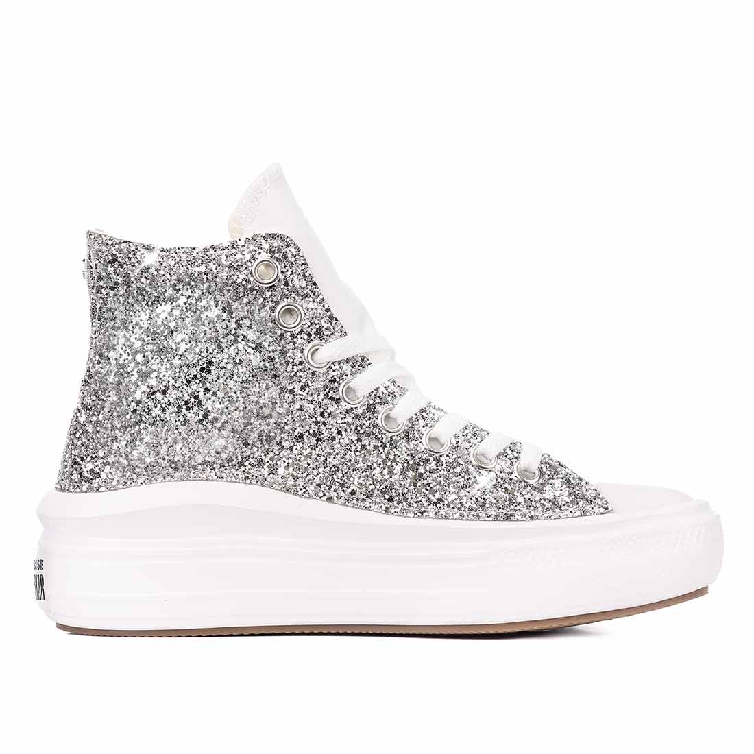 All star brillantini argento online