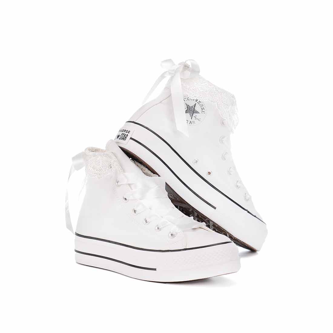 All star in pizzo bianco platform