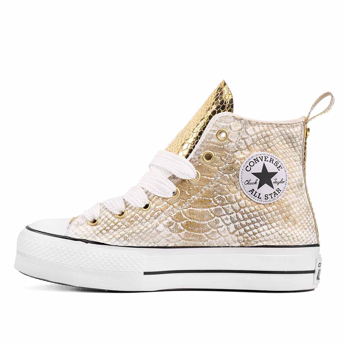 converse animalier pitonate in oro