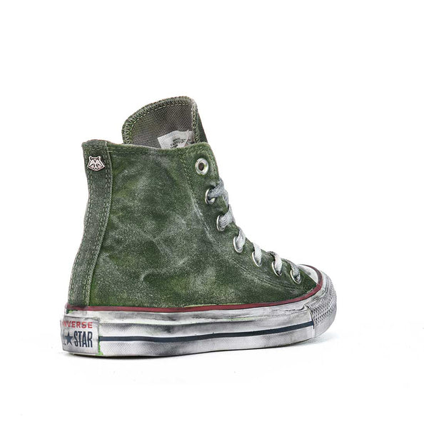 Converse classic verde vintage effetto dirty
