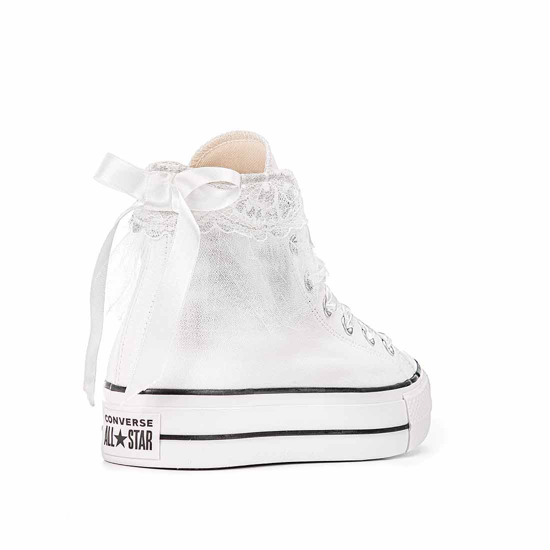 Converse con fiocco in raso e pizzo