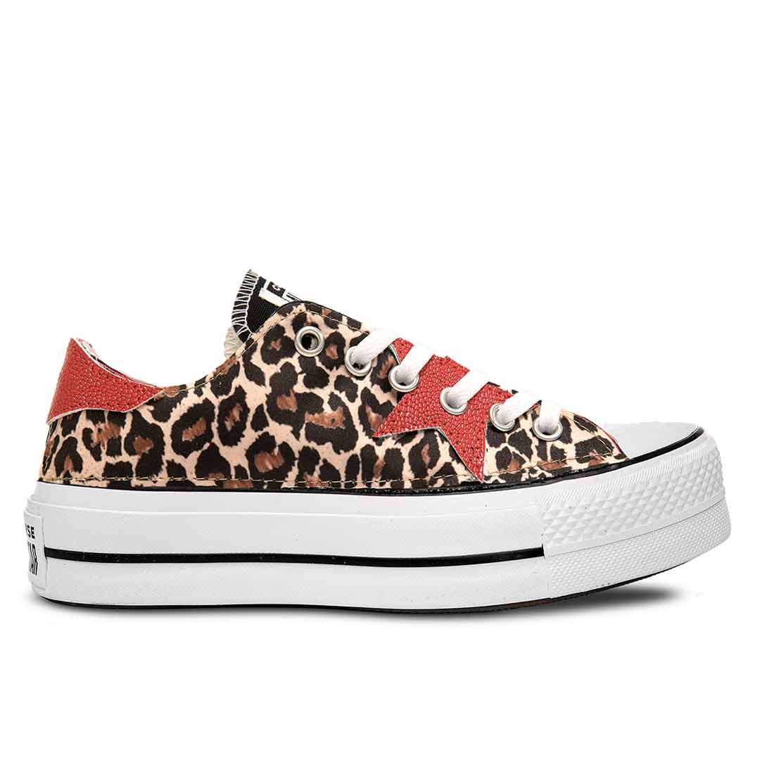 Converse All Star Basse suola platform - Leopardate - Outlet