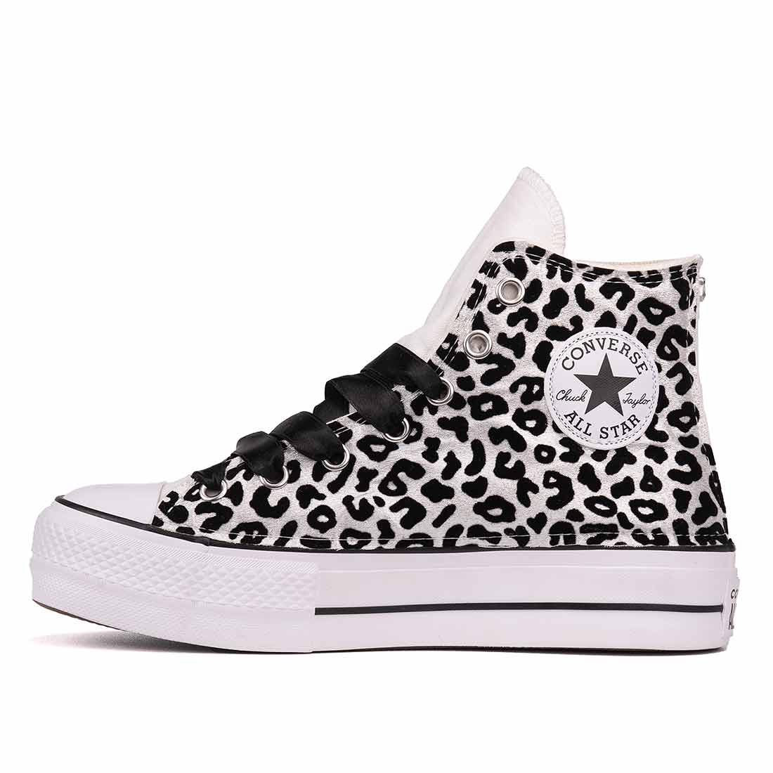 converse leopardate animalier chiaro con brillantini luccicanti