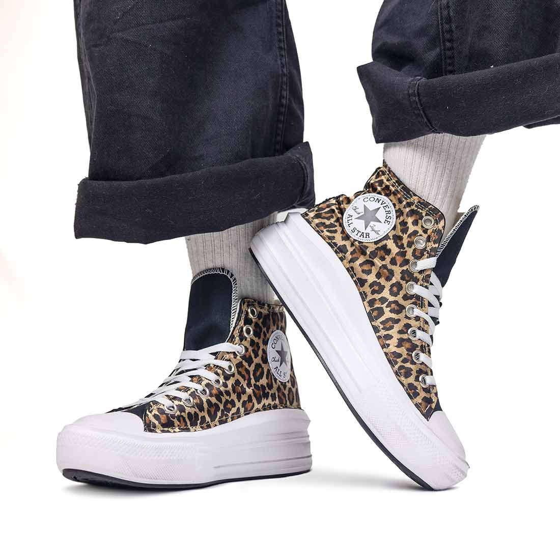 Converse move con tessuto leopardato