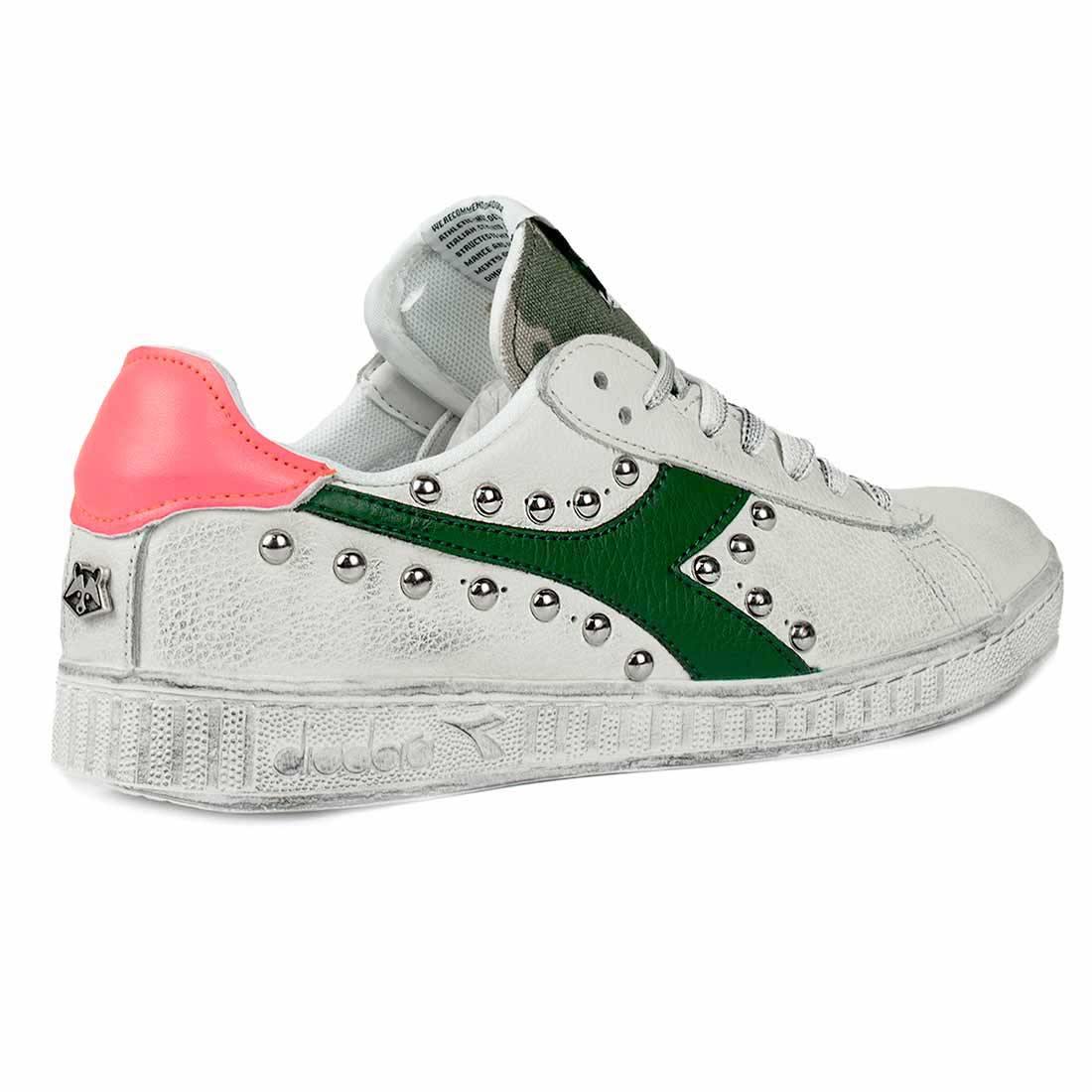 Diadora Game Low Camo e Rosa Fluo - Borchiate - Outlet