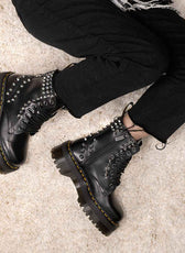 Dottor martens platform con borchie argento e suola platform 