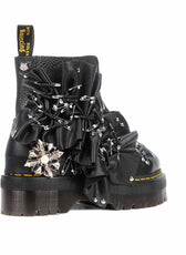 Dr martens platform in stile gotico con spillette e diamante sul tallone