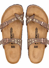 Birkenstock Mayari color mocca con borchiette oro