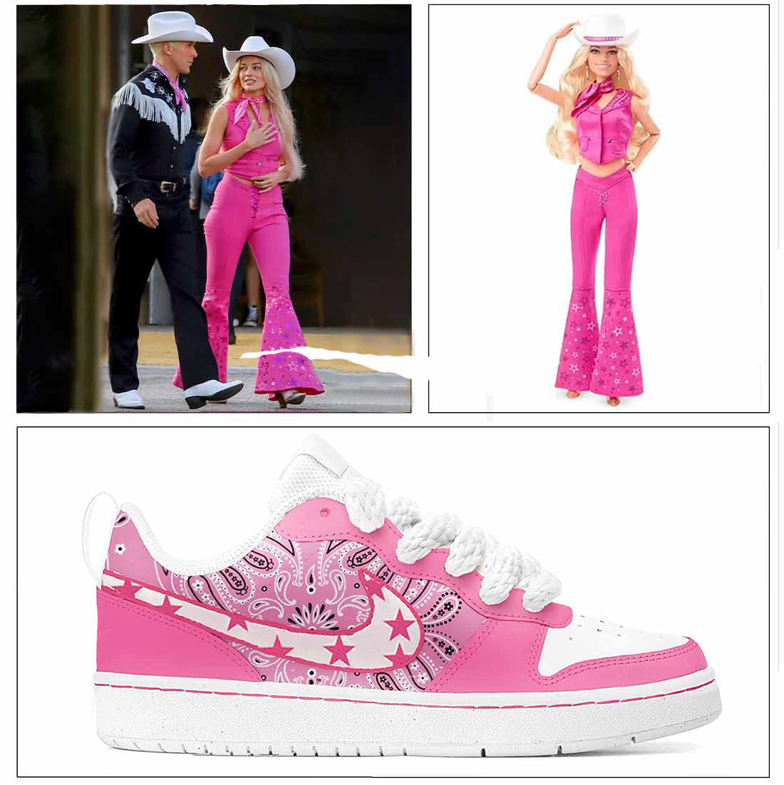 Barbie The Movie western Nike fucsia con bandana Rosa