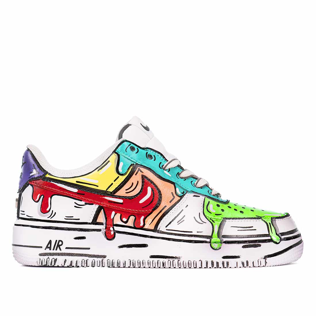 Nike Air Force One slime cartoon colorate disegnate a mano effetto 2D