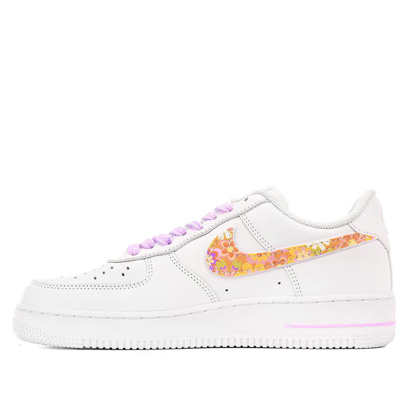 nike air force one con fiori viola e arancioni e lacci viola