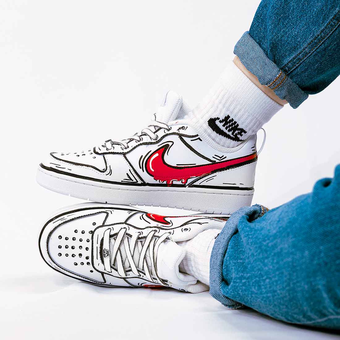 Nike Court - Cartoon Gocce - Rosso - Outlet