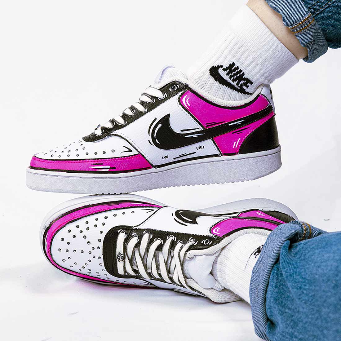 Nike Court - Cartoon - Nero e Fucsia - Outlet