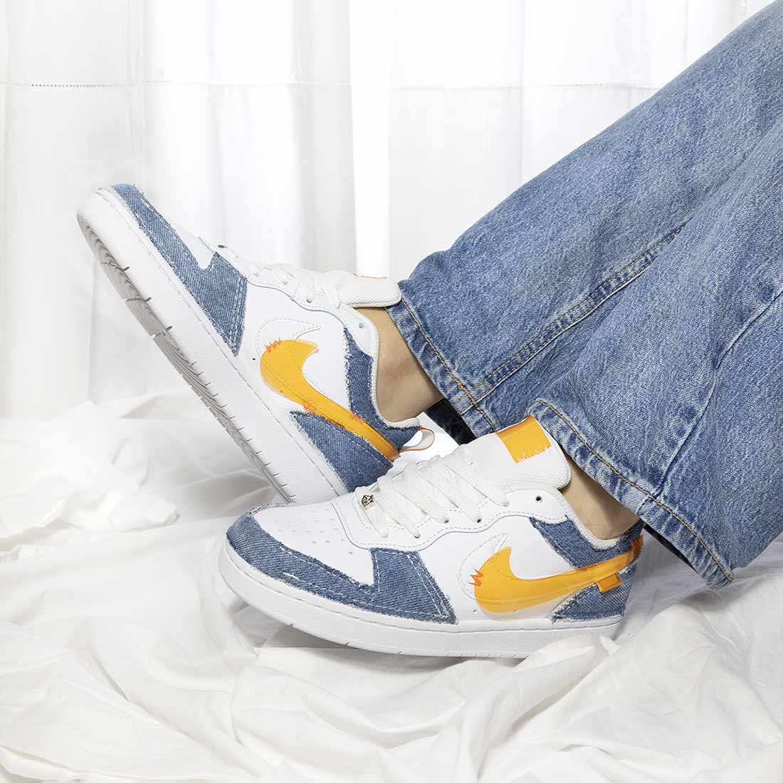 Nike Denim e Vinile Arancione - Outlet